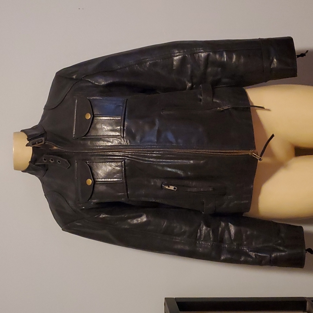 Black leather jacket